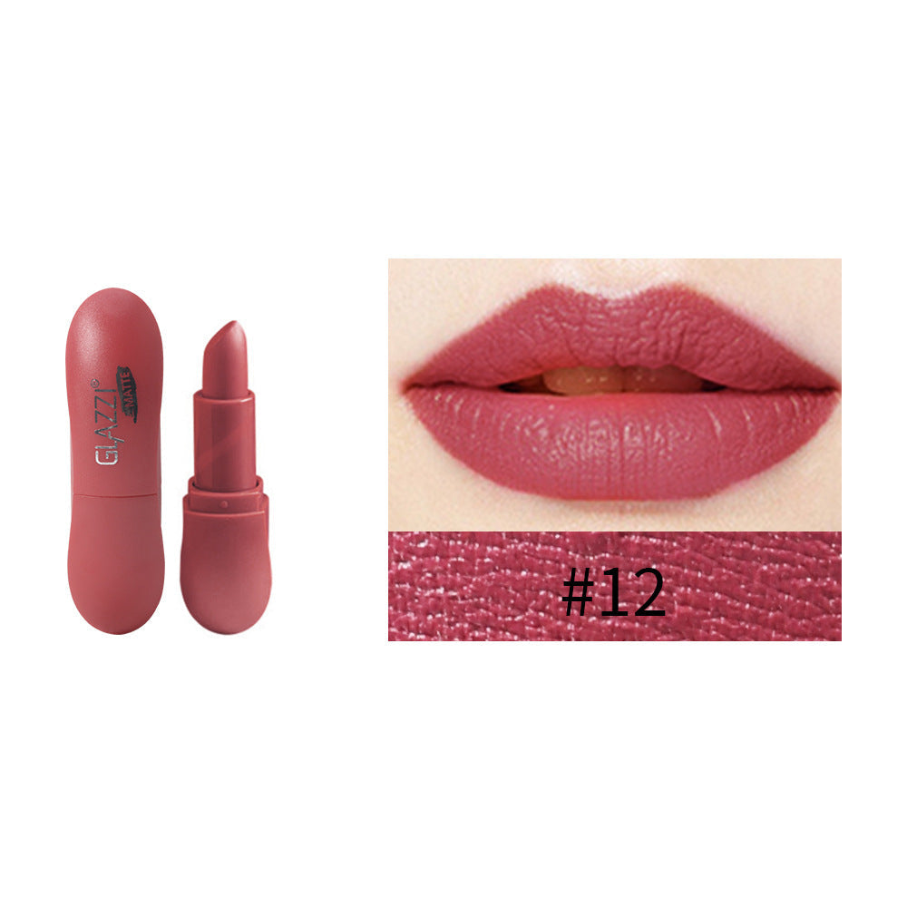 12 Color Rhombic Matte Lipstick Long Lasting Non Stick