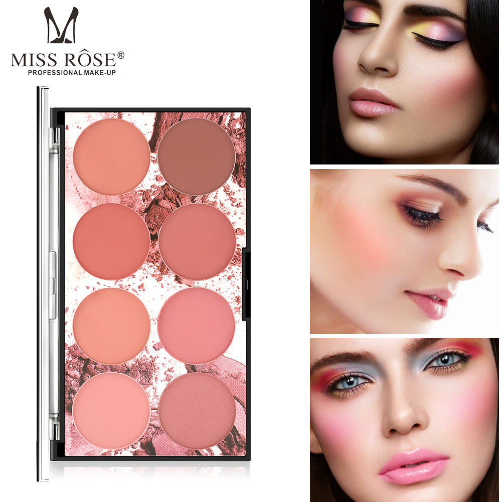 Eight Color Blush Palette Matte Long Lasting Natural Nude