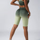 Women Seamless Activewear Set Crop Top High Waist Shorts Leggings