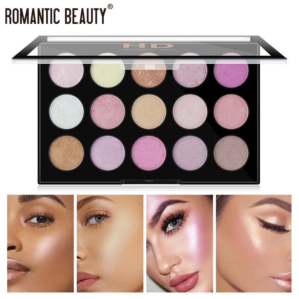 Romantic Beauty 15 Color Highlighter Pearl Eyeshadow Multi Color