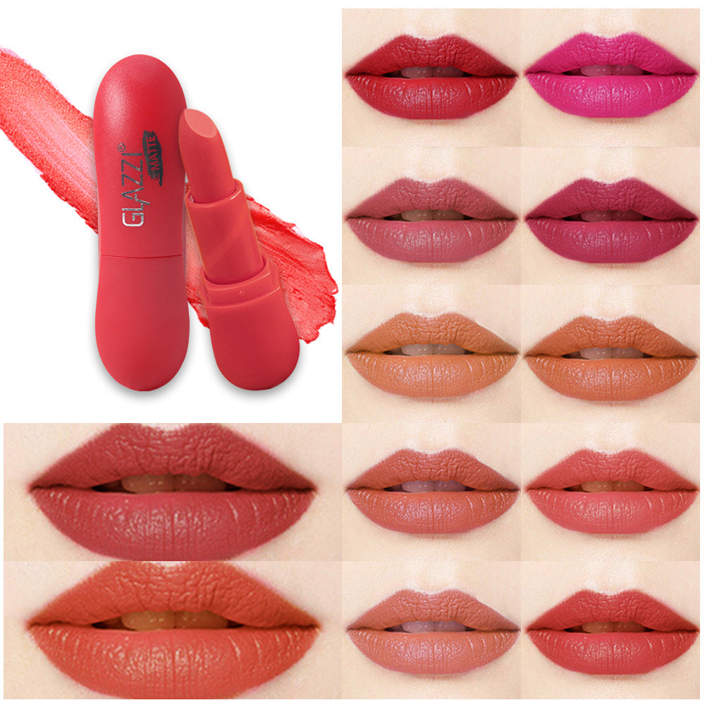 12 Color Rhombic Matte Lipstick Long Lasting Non Stick