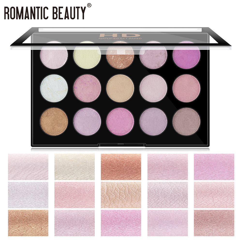 Romantic Beauty 15 Color Highlighter Pearl Eyeshadow Multi Color