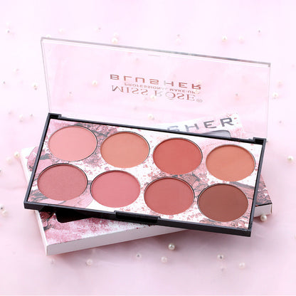 Eight Color Blush Palette Matte Long Lasting Natural Nude