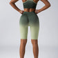 Women Seamless Activewear Set Crop Top High Waist Shorts Leggings