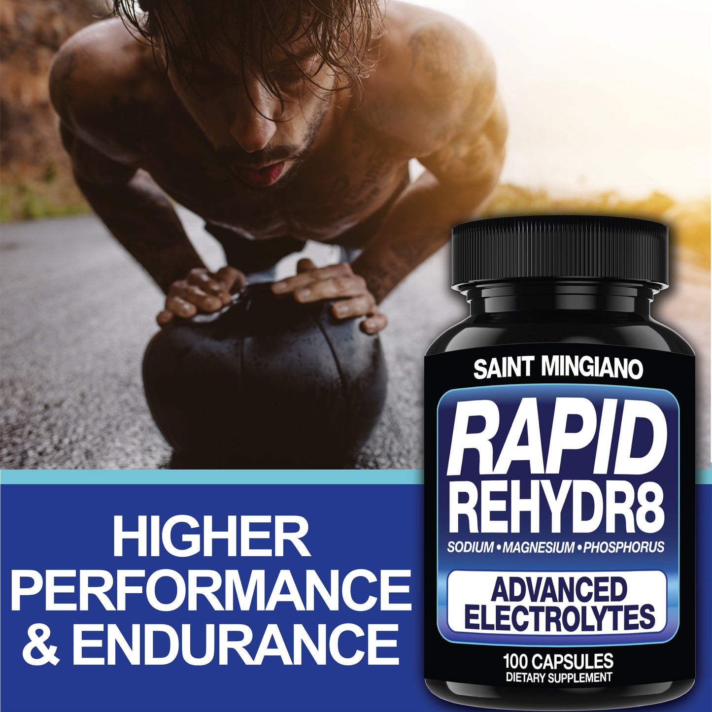 Rapid Rehydr8 Electrolyte Capsules Hydration Muscle Recovery Endurance Support