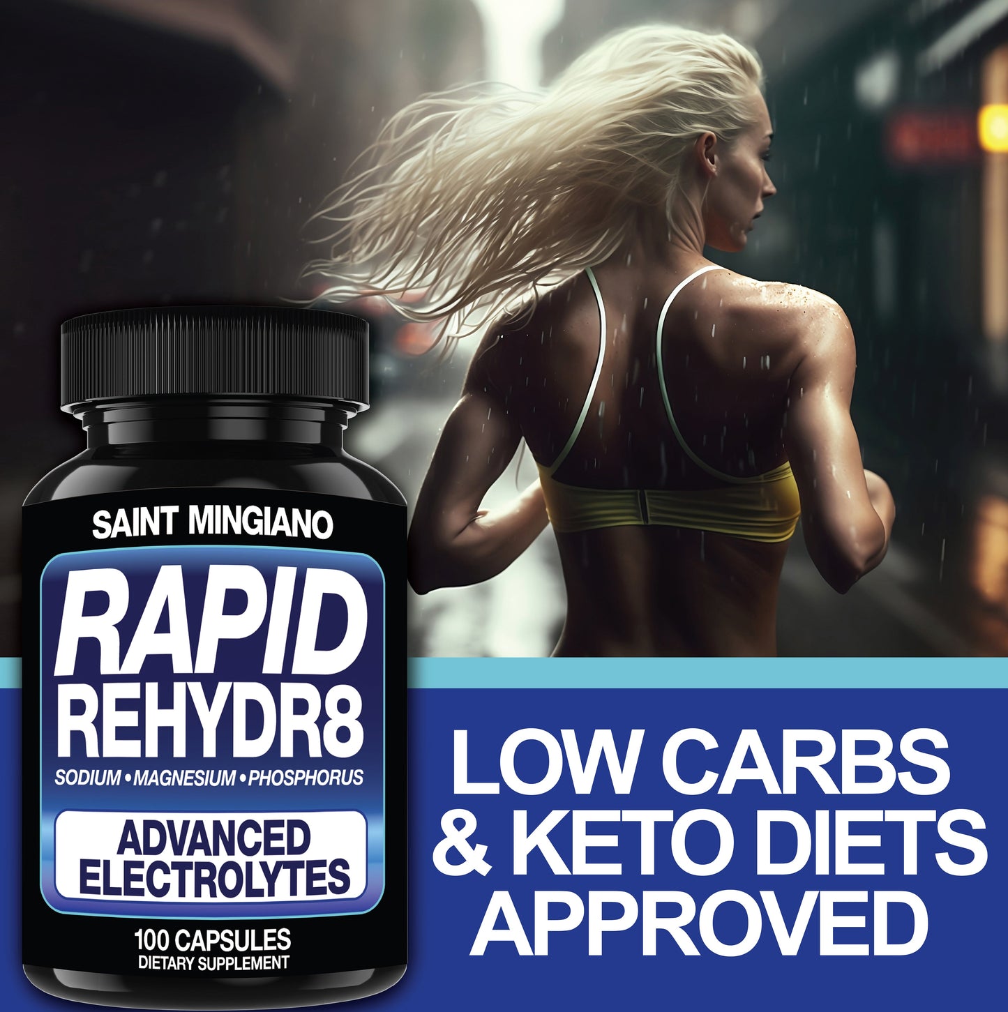 Rapid Rehydr8 Electrolyte Capsules Hydration Muscle Recovery Endurance Support